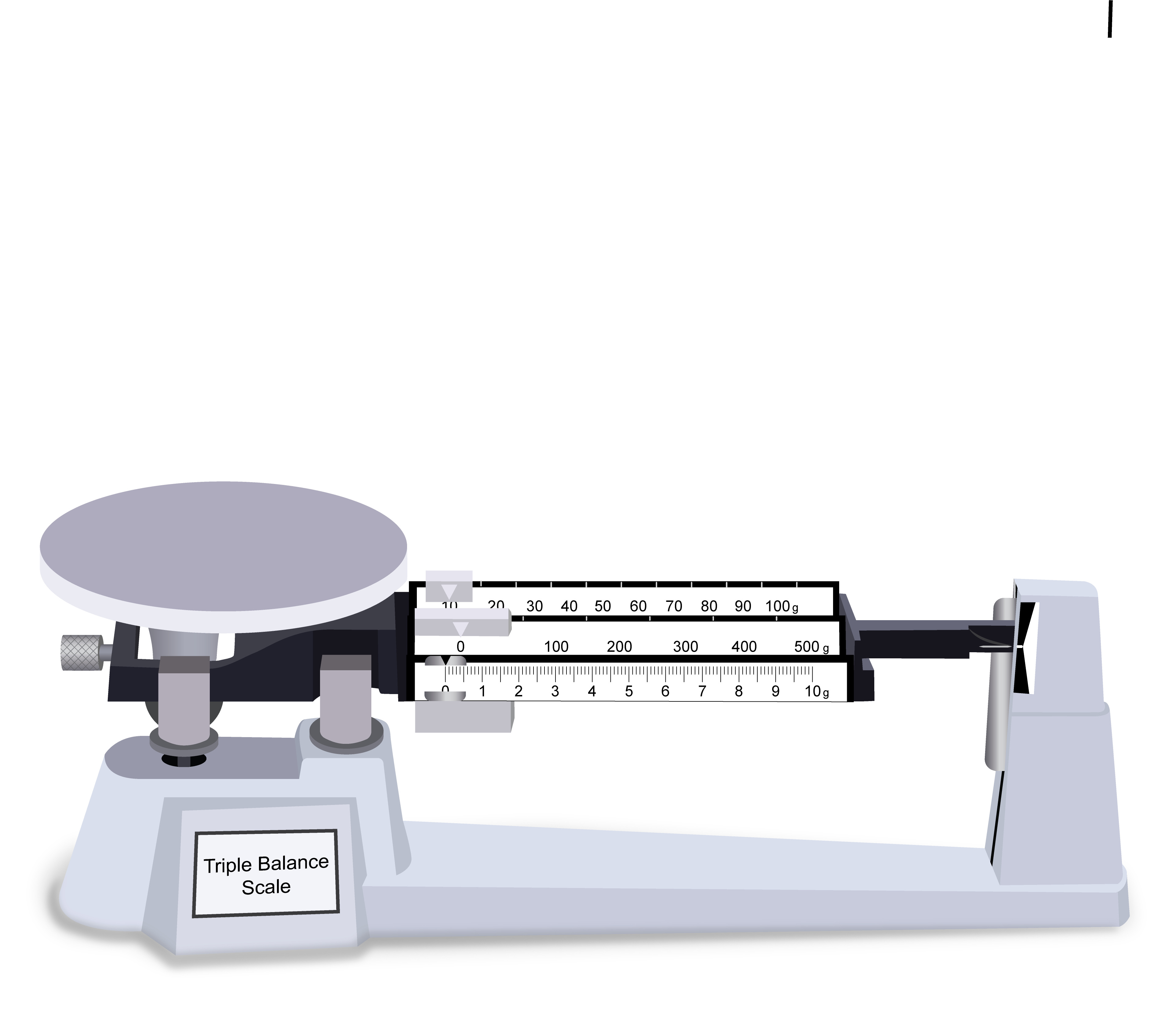 Digital illustration of tripplebeam scale